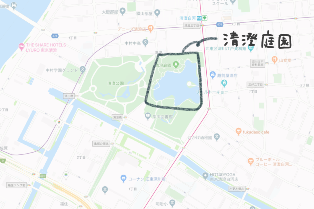 清澄庭園の位置