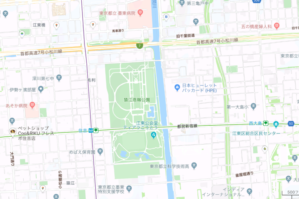 猿江恩賜公園地図