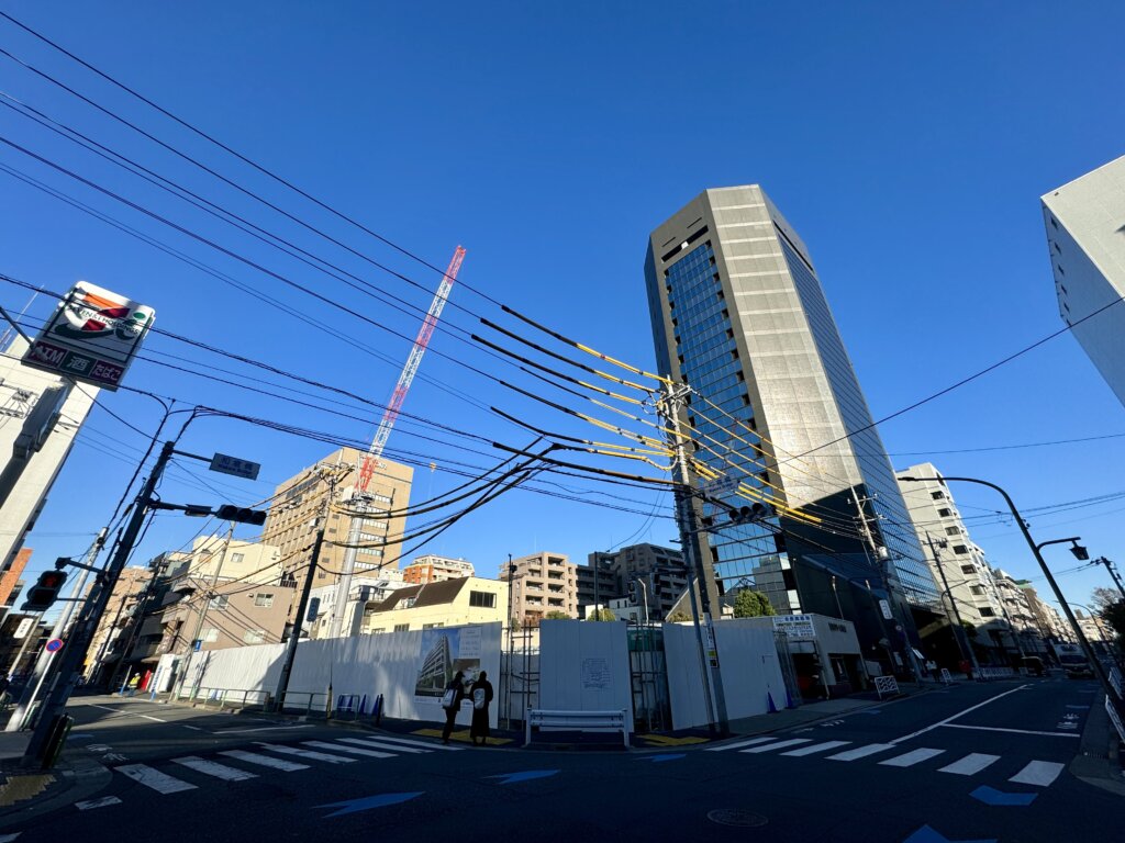 新築マンション探訪:ザ・パークワンズ深川門前仲町の工事中現地