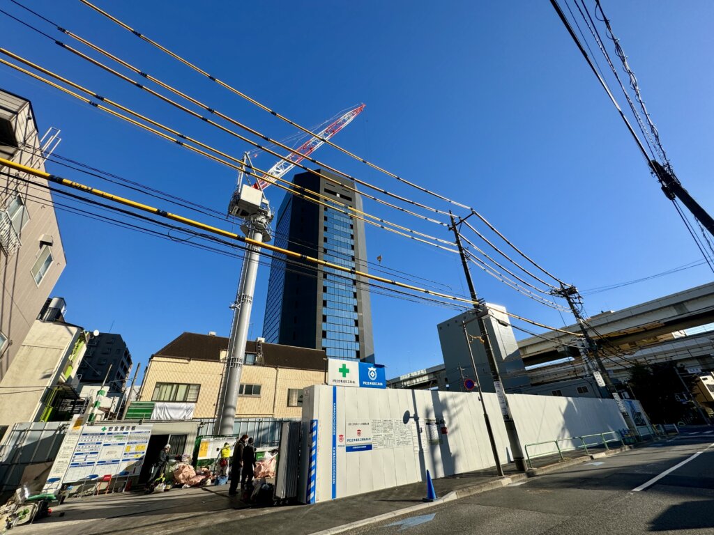 新築マンション探訪:ザ・パークワンズ深川門前仲町の工事中現地
