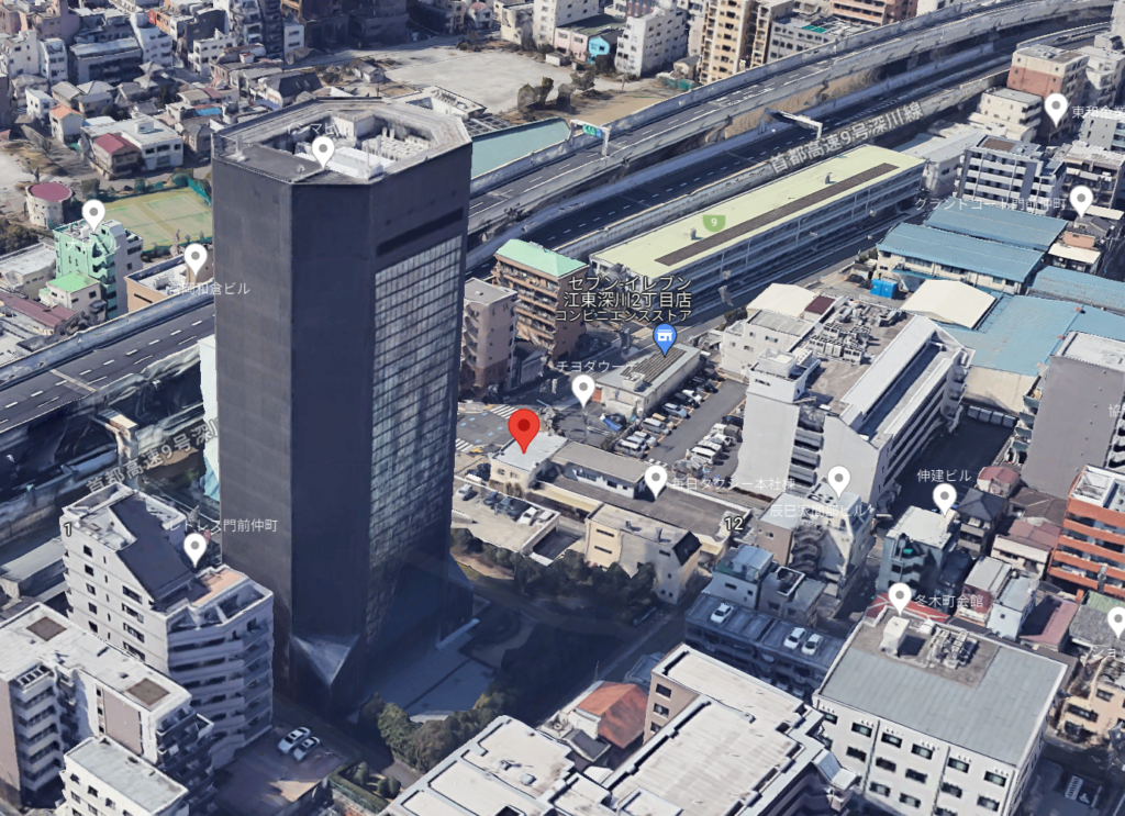 新築マンション探訪:ザ・パークワンズ深川門前仲町の上空写真