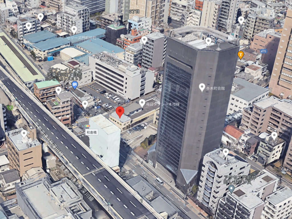 新築マンション探訪:ザ・パークワンズ深川門前仲町の上空写真