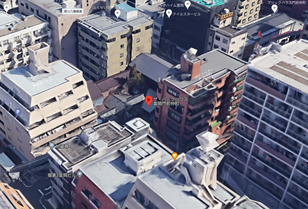 新築マンション探訪: ザ・パークハウス富岡門前仲町の空中写真